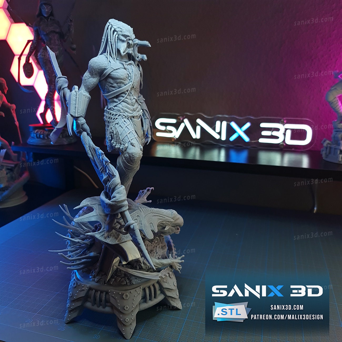 Alien vs. Predator Resin 3d printed Model |  (Unpainted) DIY kit