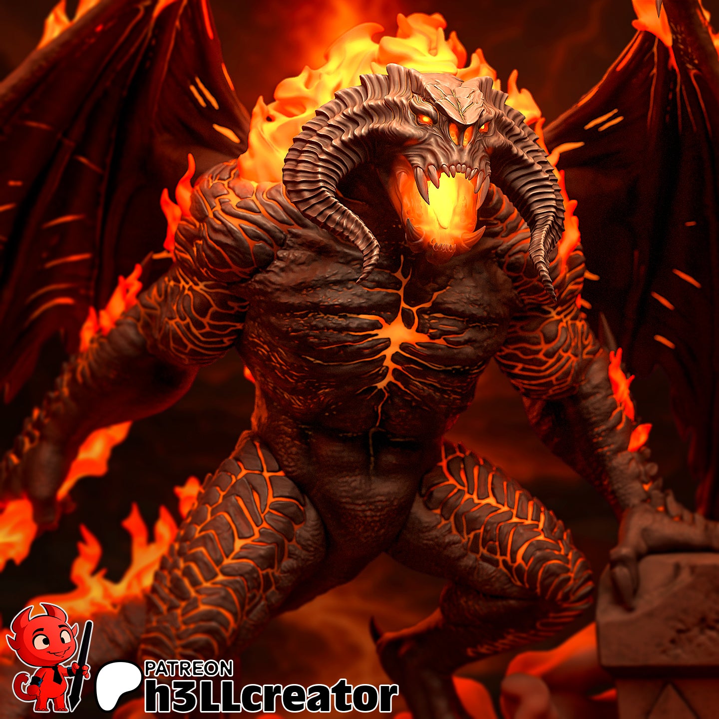Balrog Figure (Unpainted) | Lord Of The Rings | Resin 3d printed Model | DIY kit
