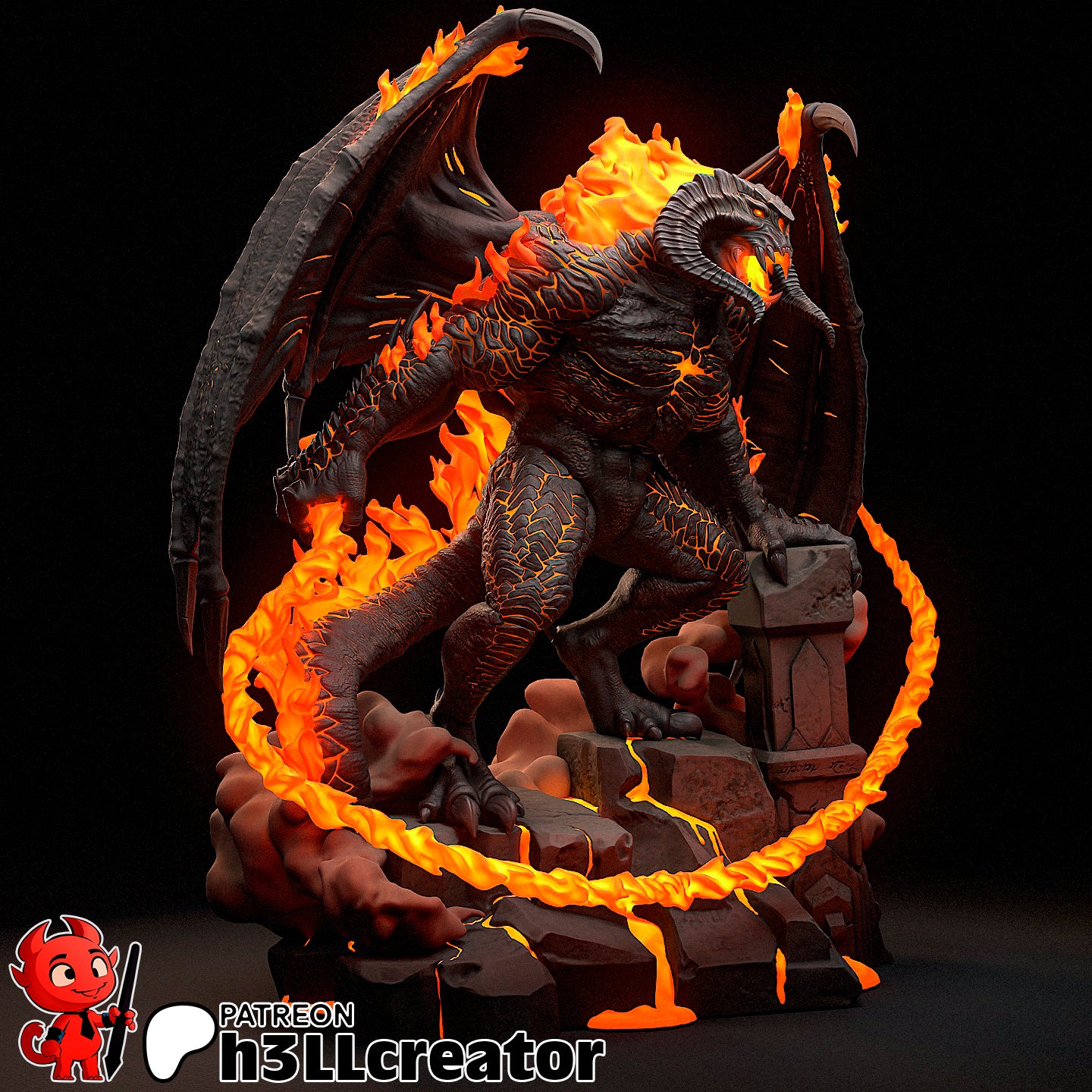 Balrog Figure (Unpainted) | Lord Of The Rings | Resin 3d printed Model | DIY kit