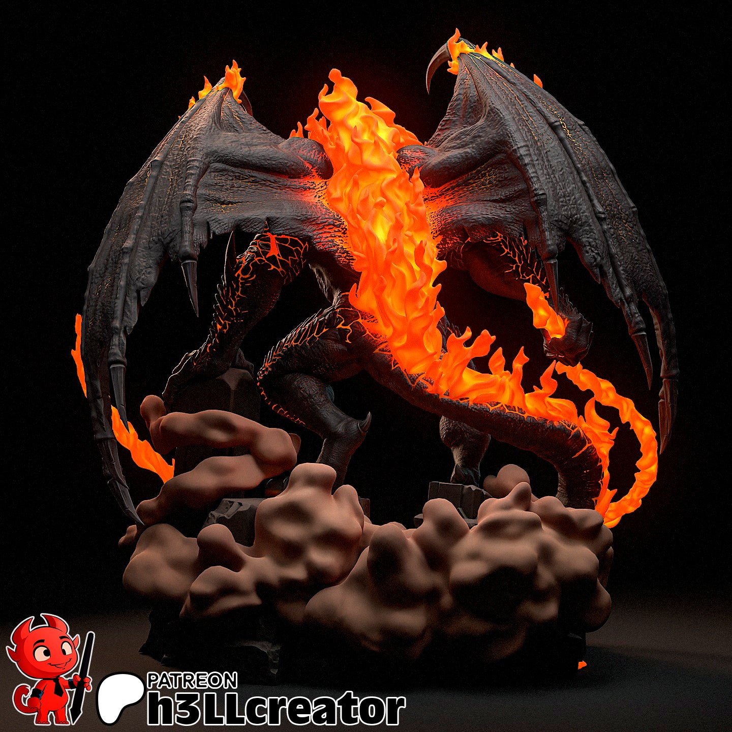 Balrog Figure (Unpainted) | Lord Of The Rings | Resin 3d printed Model | DIY kit