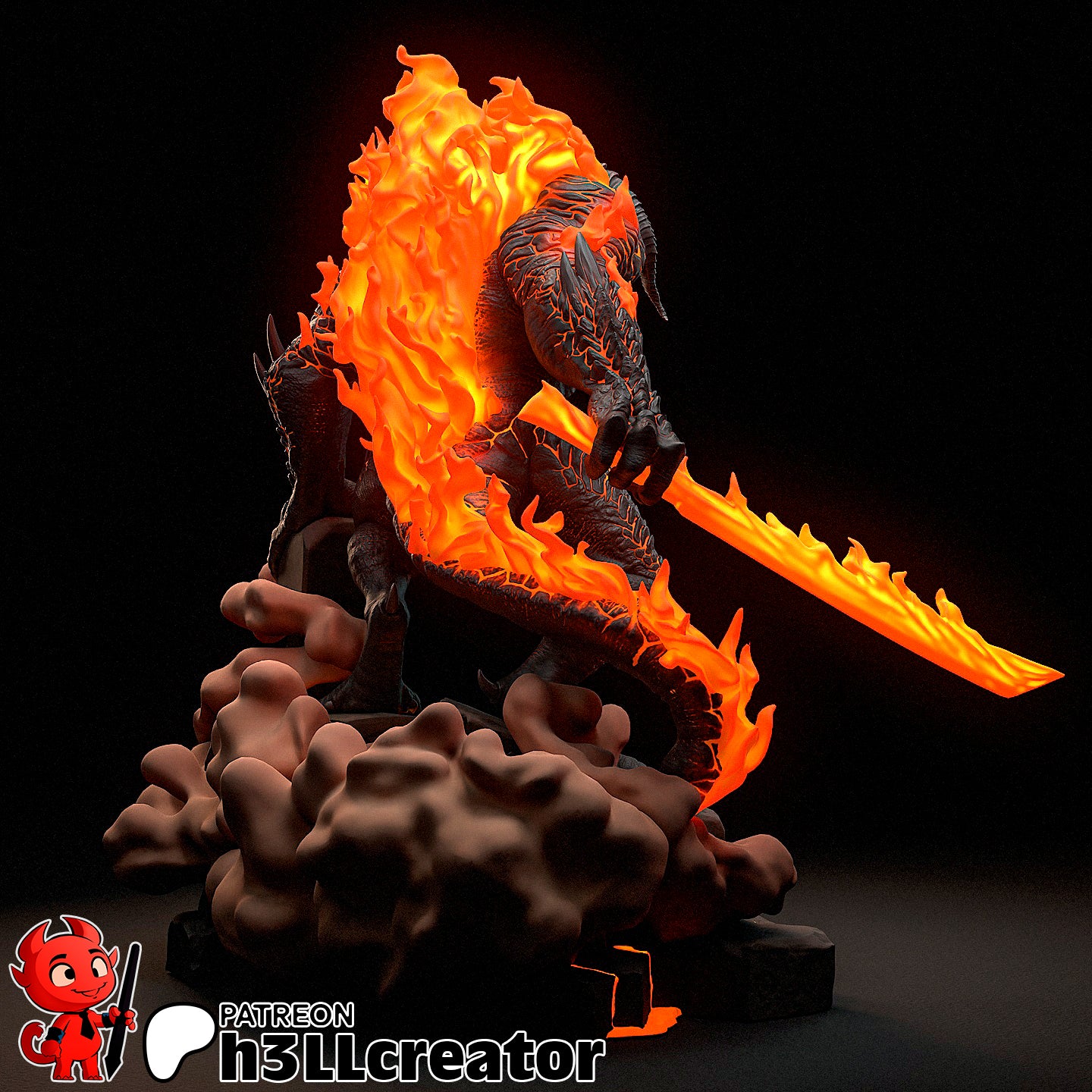 Balrog Figure (Unpainted) | Lord Of The Rings | Resin 3d printed Model | DIY kit