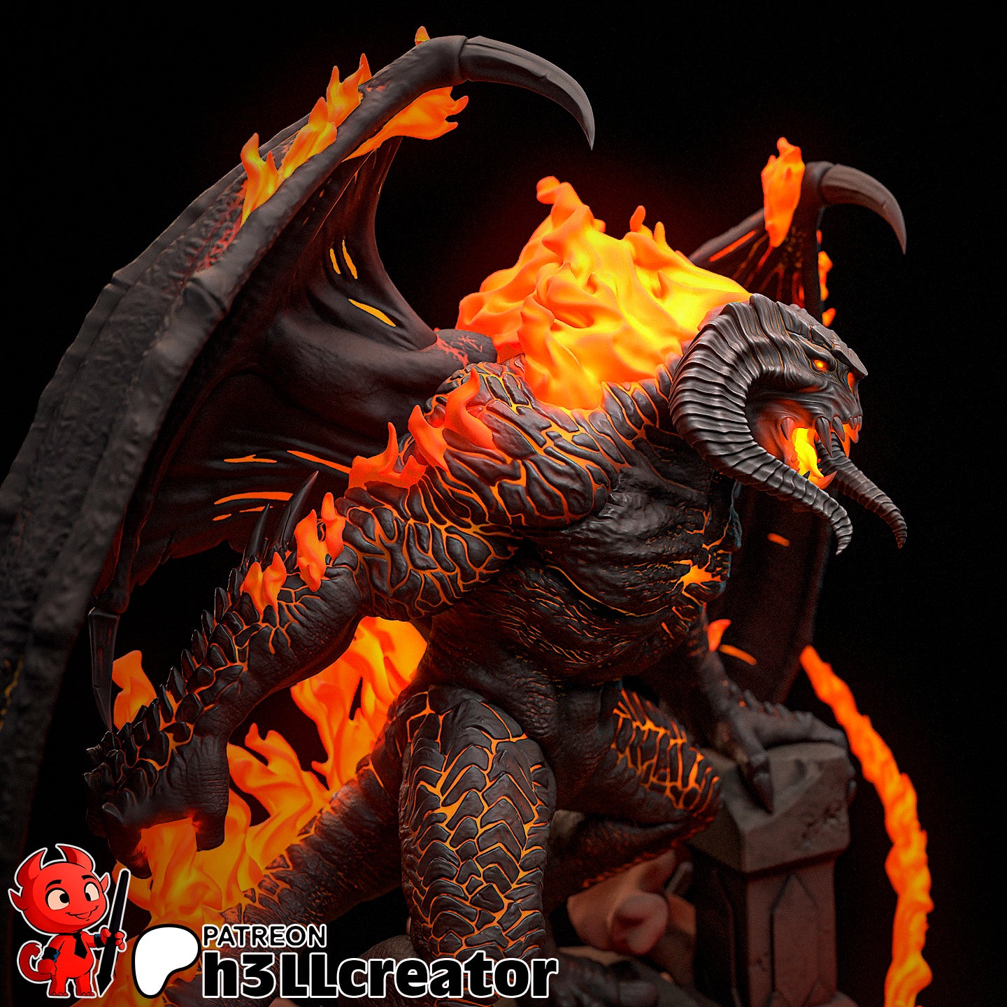 Balrog Figure (Unpainted) | Lord Of The Rings | Resin 3d printed Model | DIY kit
