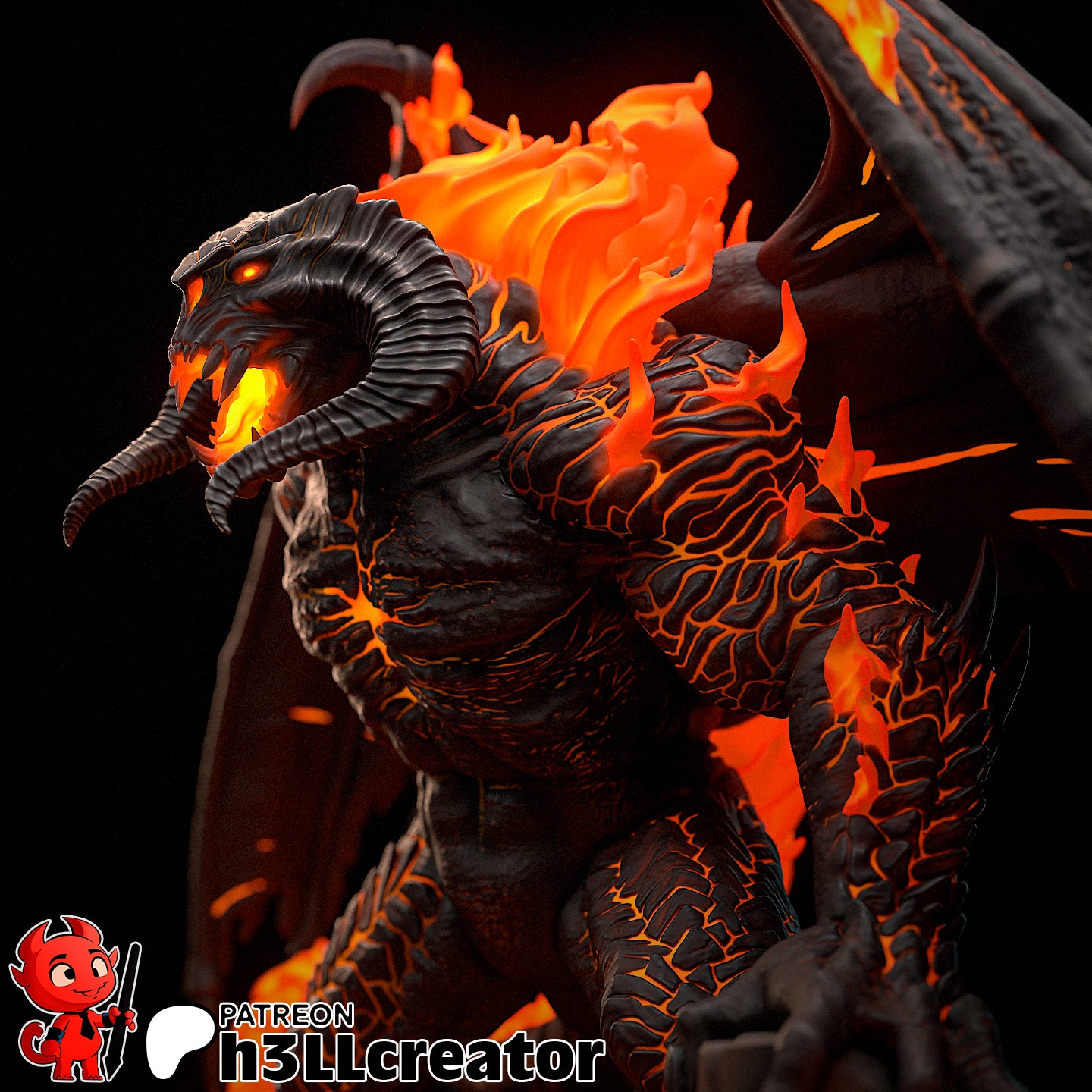 Balrog Figure (Unpainted) | Lord Of The Rings | Resin 3d printed Model | DIY kit