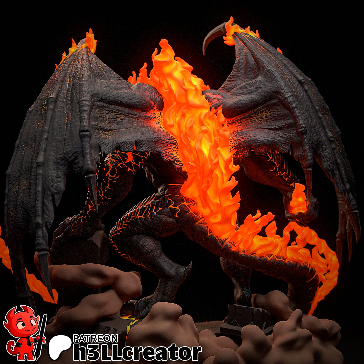 Balrog Figure (Unpainted) | Lord Of The Rings | Resin 3d printed Model | DIY kit