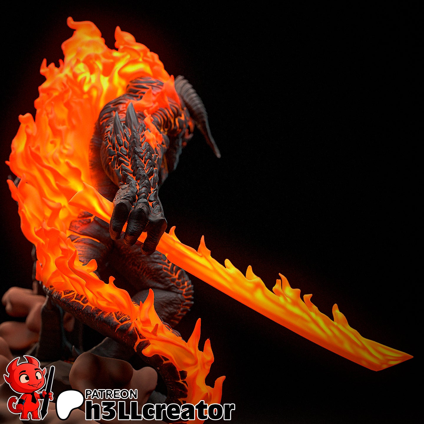 Balrog Figure (Unpainted) | Lord Of The Rings | Resin 3d printed Model | DIY kit
