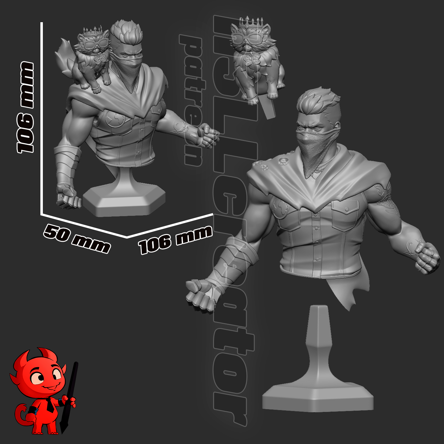 Princess Donut & Carl (Unpainted) | Dungeon Crawler Carl | Resin 3D Printed Model | DIY Kit