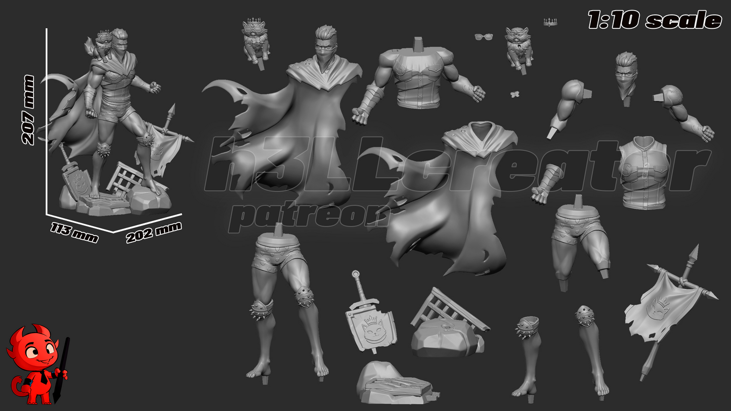 Princess Donut & Carl (Unpainted) | Dungeon Crawler Carl | Resin 3D Printed Model | DIY Kit