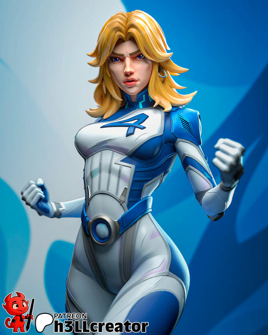 Invisible Woman Statue (Unpainted) | Marvel Rivals | Resin 3D Printed Model