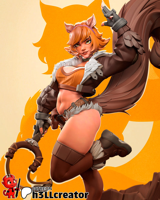 Squirrel Girl Statue (Unpainted) | Marvel Rivals | Resin 3D Printed Model