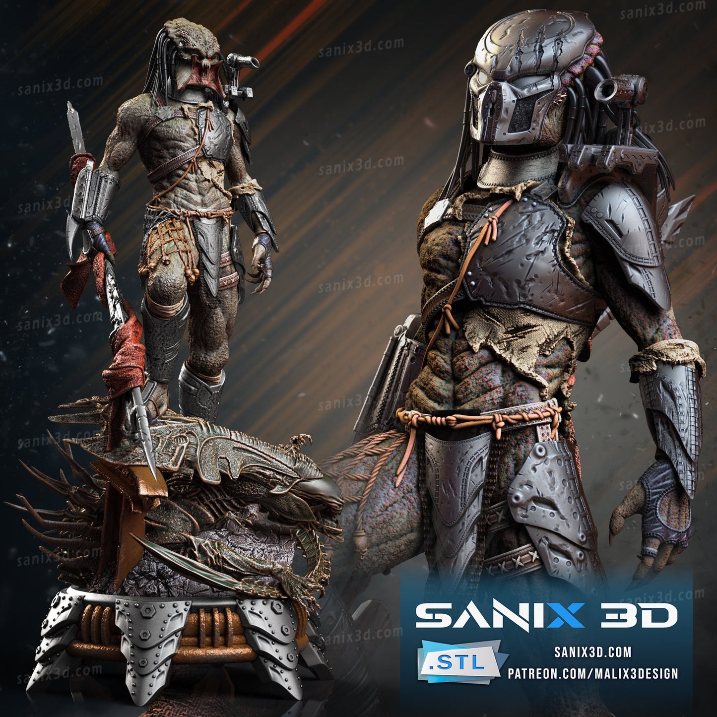 Alien vs. Predator Resin 3d printed Model |  (Unpainted) DIY kit