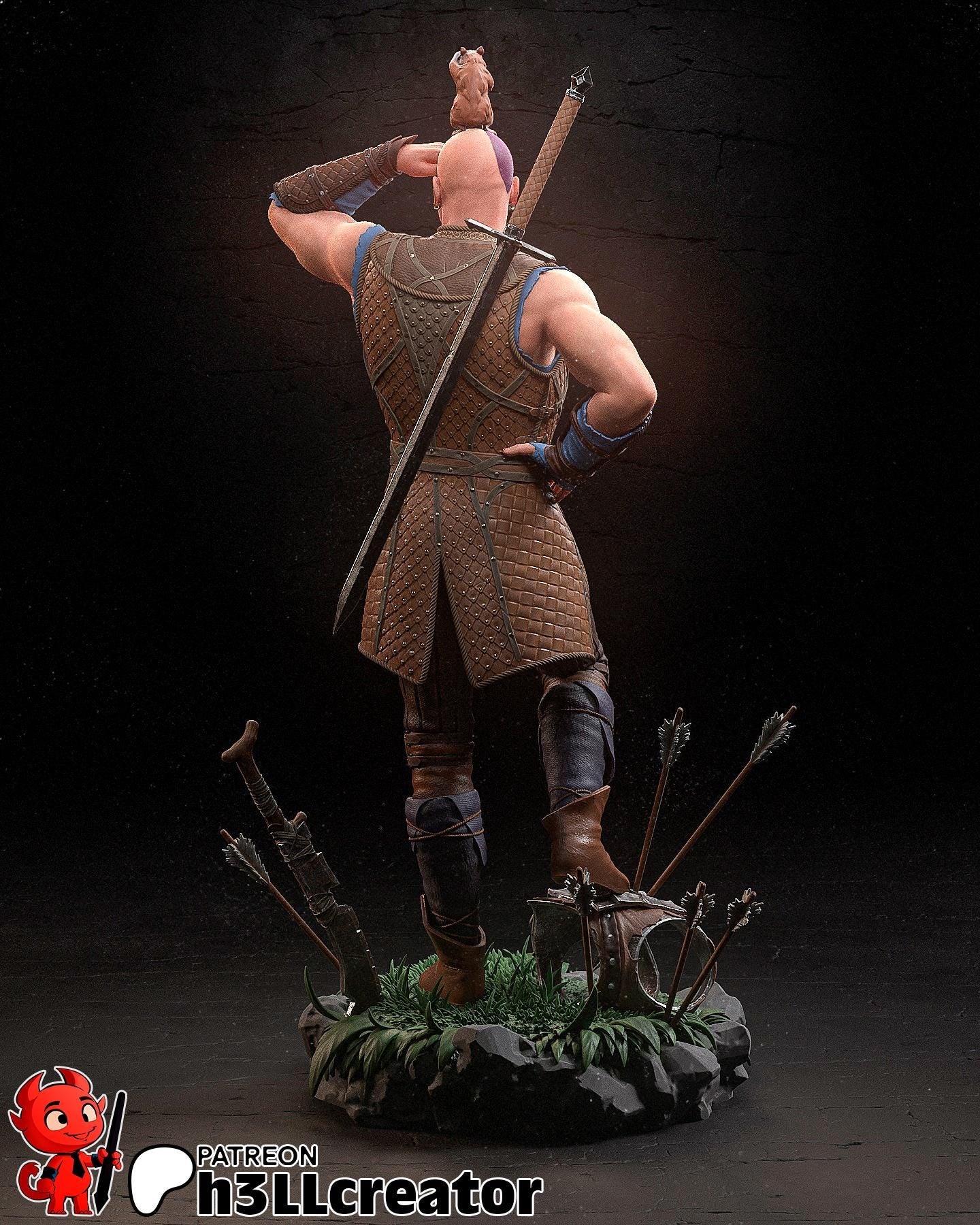 Minsc | Baldur’s Gate 3  |  1:12 Scale | Resin 3d printed Model | Sculpture to paint