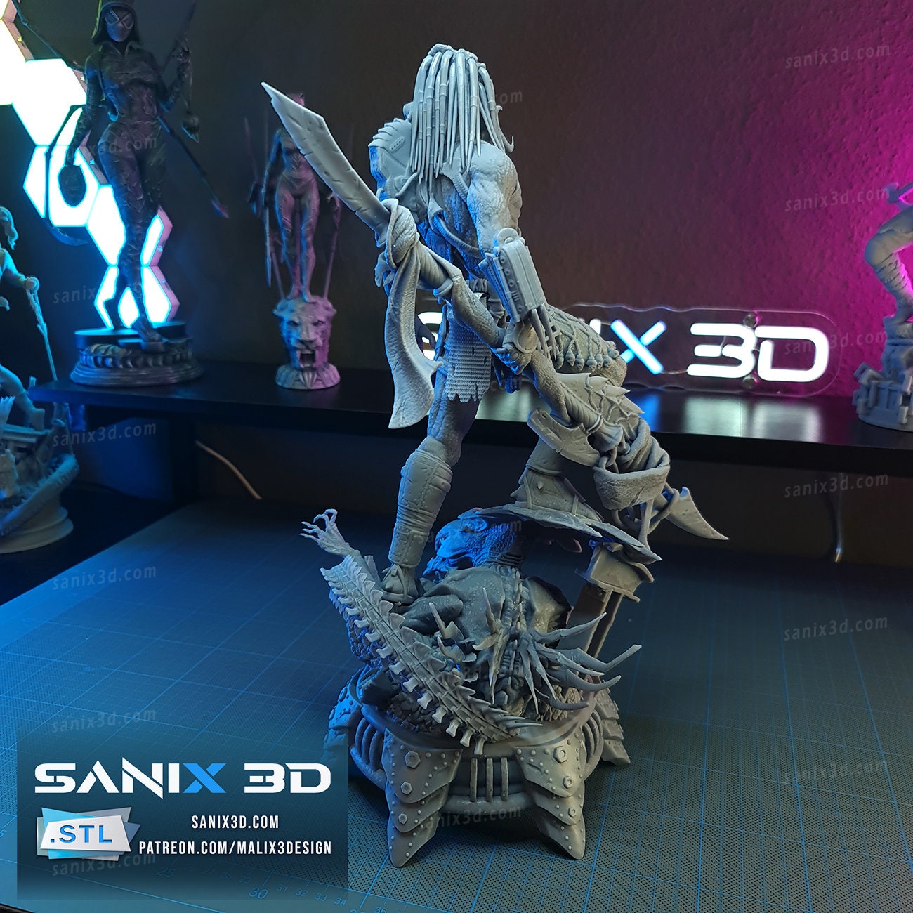 Alien vs. Predator Resin 3d printed Model |  (Unpainted) DIY kit