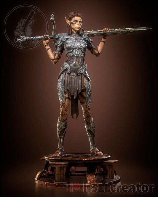 LaeZel (Unpainted)| Baldur’s Gate 3  |  1:12 Scale | Resin 3d printed Model | Sculpture to paint